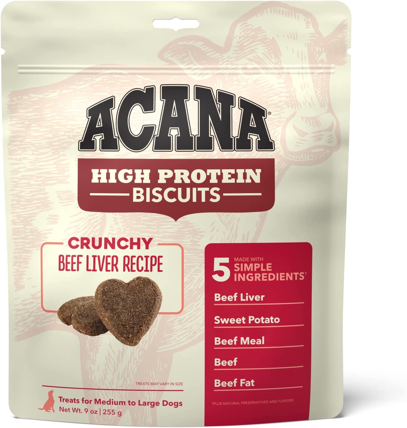 Acana Crunchy Dog Treats 9oz Beef Med/Lg - BlackPaw