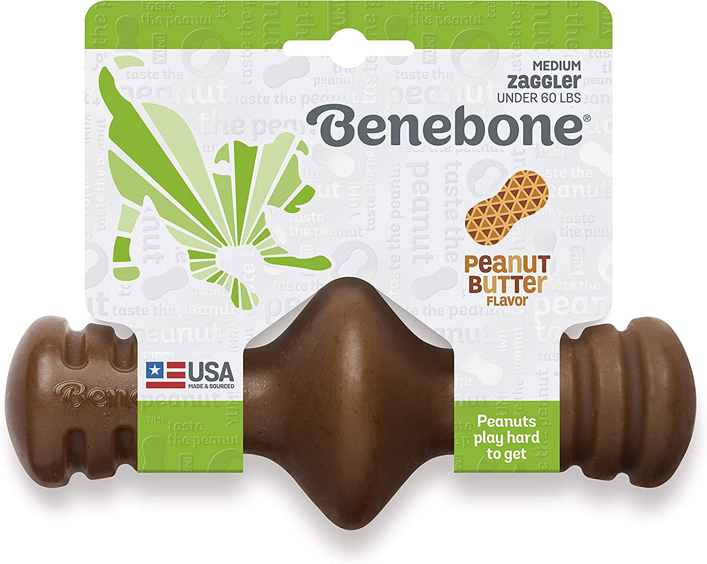 Benebone Zaggler Peanut Butter Medium - BlackPaw - For Every Adventure