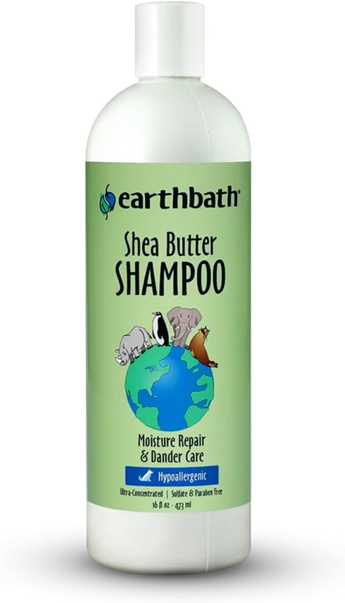 Earthbath Hypo-Allergenic Shea Butter Shampoo 16oz Moisture Repair & Dander Care - BlackPaw