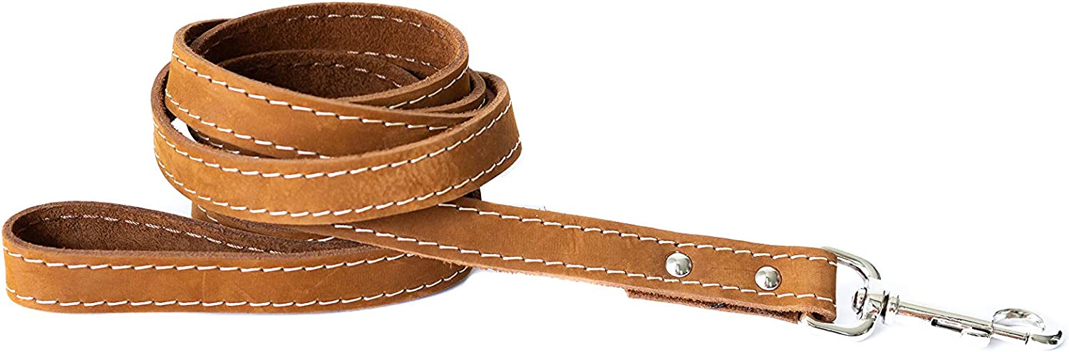 Euro Dog Leather Leash Tan Small - BlackPaw - For Every Adventure