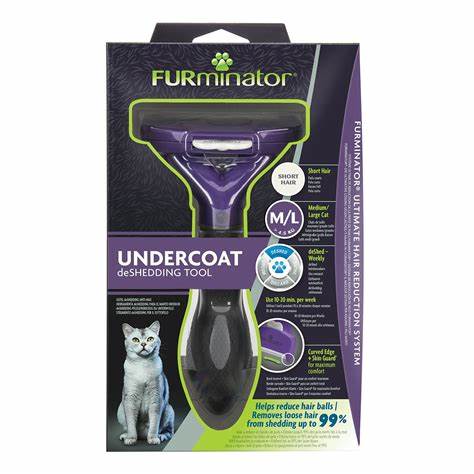 Furminator Undercoat deShedding Tool Short Hair Large Cat - BlackPaw - For Every Adventure