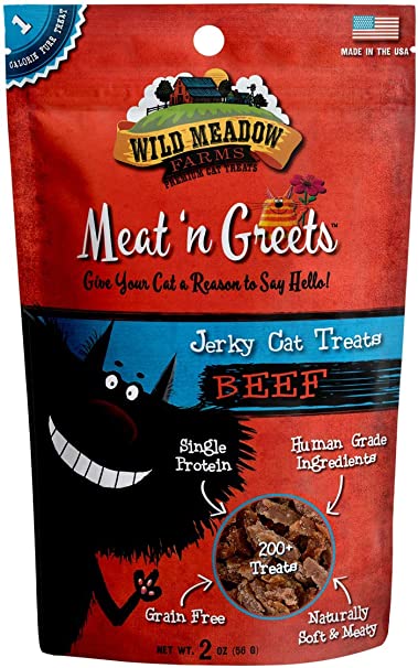 Meat ‘n Greets Jerky Cat Treats Beef 2oz - BlackPaw - For Every Adventure