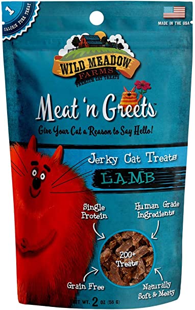 Meat ‘n Greets Jerky Cat Treats Lamb 2oz - BlackPaw - For Every Adventure