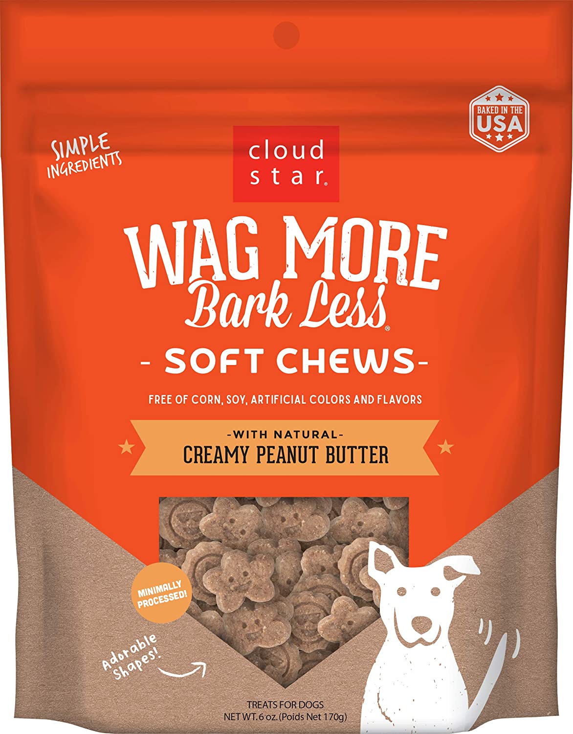 Cloud Star Soft Chews for Dogs Peanut Butter