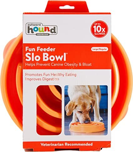 Outward Hound Fun Feeder Slo Bowl Swirl Orange - BlackPaw - For Every Adventure
