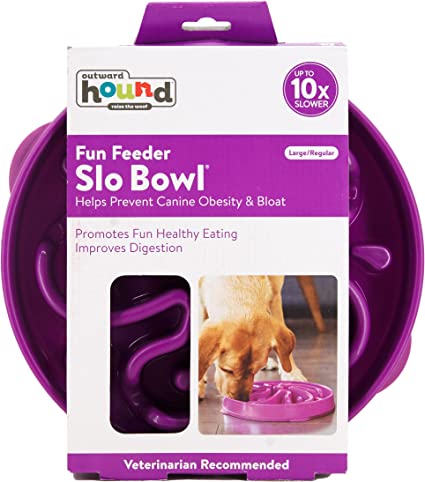 Outward Hound Fun Feeder Slo Bowl Swirl Purple - BlackPaw - For Every Adventure