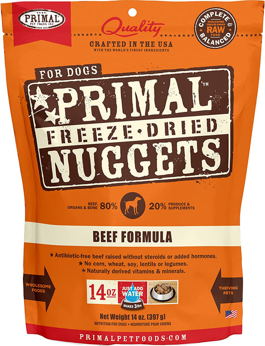 Primal Dog Freeze-Dried Nuggets 14oz Beef - BlackPaw