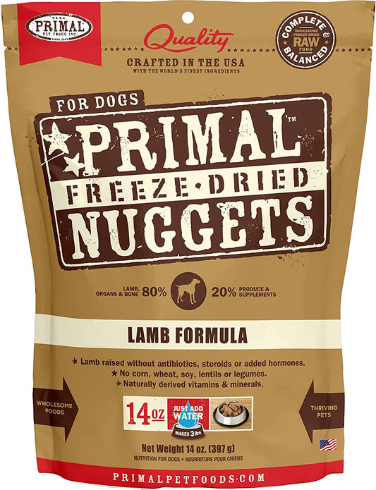 Primal Dog Freeze-Dried Nuggets 14oz Lamb - BlackPaw