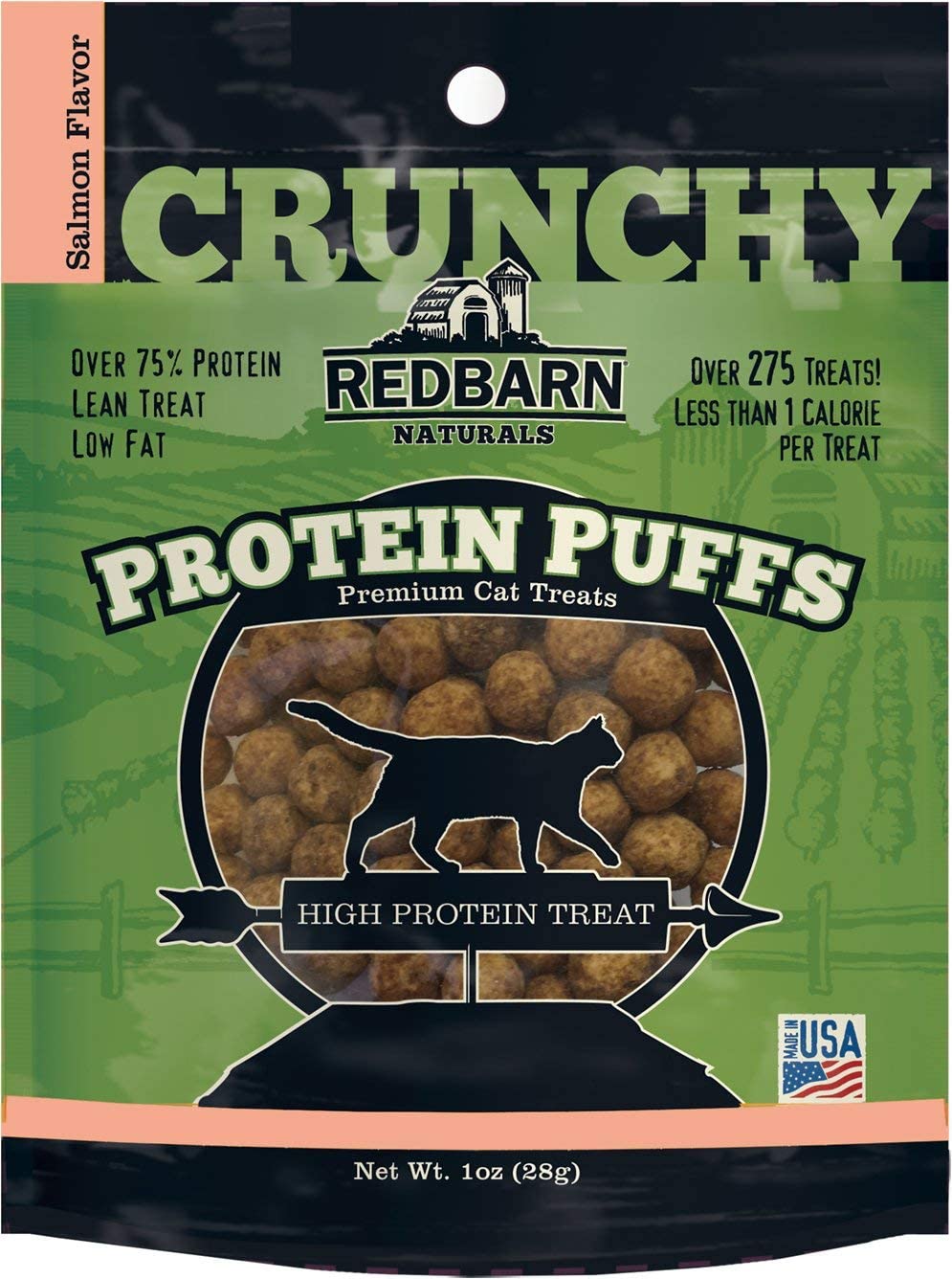 Redbarn Cat Crunchy Protein Puffs Salmon 1oz - BlackPaw - For Every Adventure