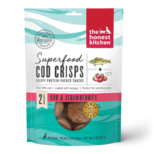 The Honest Kitchen Cod Crisps: Cod & Strawberry - BlackPaw - For Every Adventure