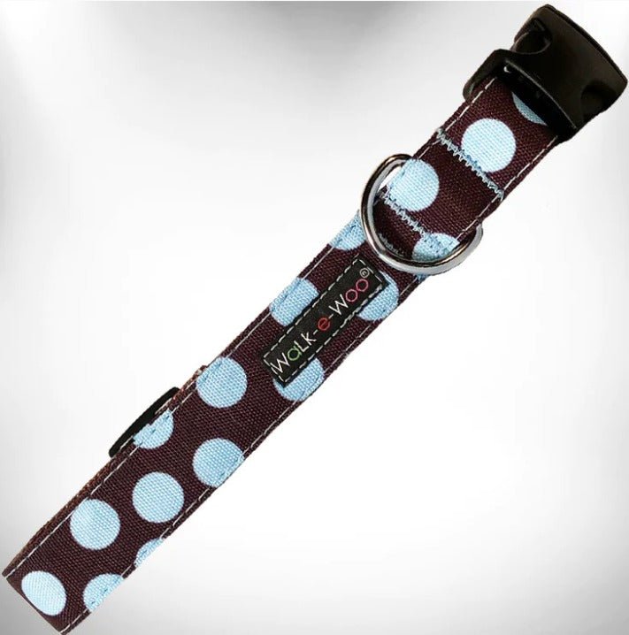 Walk-e-Woo Collar Dot Brown/Blue - BlackPaw - For Every Adventure